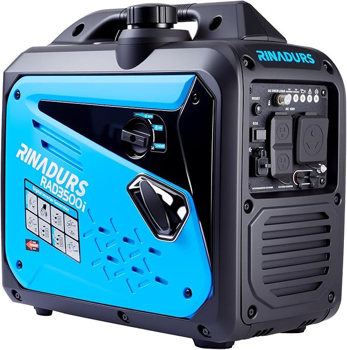 3500 Watt inverter generator, quiet and portable, suitable for home backup power, outdoor camping, and construction sites.EPA Compliant