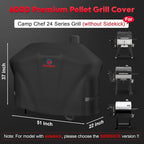 Comnova Pellet Grill Cover for Camp Chef 24 Series - 600D Premium Smoker Cover Waterproof & Heavy Duty for Camp Chef Woodwind 24, Woodwind Pro 24, PG24, PG24WWSB, SmokePro SG24, DLX 24, and More