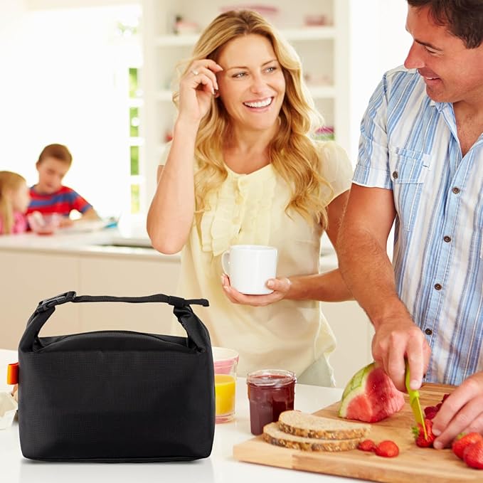 YUDANSI Fashion Lunch Bags for Men Women- Reusable Insulated Leakproof Lunch Box Tote Bag, Cool Bags for Adults,Thermal Cooler Bag for Work Picnic Travel -8L (Black)
