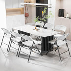 VINGLI Folding Chairs, Plastic Foldable Chair, Capacity up to 350 lbs, Portable Seating for Indoor Outdoor Events Parties Camping Work School Commercail (20, White)