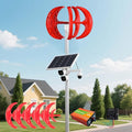 5-Blade Wind Tur-Bine Generator, 12V/24V Vertical Axis Wind Tur-Bine Kit, Solar & Wind Power Inverters, Compact & Silent for RV, Boat, Camping, Emergency Power Backup(AC:600W,4000W24V)
