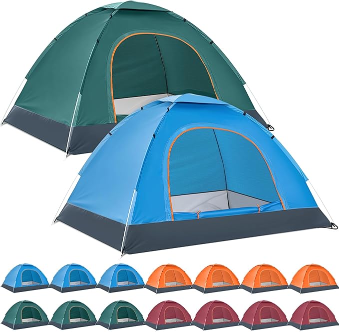 Woanger 10/16 Pack Bulk 2 Person Camping Tents for Homeless Lightweight Tent with Rain Fly and Carrying Bag Waterproof Windproof Setup Pop Up for Camping Backpacking Donation