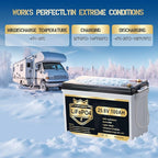 Mini 24V 100Ah Lithium Battery, Up To 15000+ Cycles, 24V 100Ah LiFePO4 Battery, Built-in 100A Low Temperature Protection BMS, Great for RV/Camper, Trolling Motors, Solar Off-Grid, Marine/Boat
