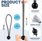 100 Pcs 6 Inch Ball Bungee Cords Tarp Tie Downs Bungee Cords with Balls Heavy Duty Outdoor Tarp Straps for Canopy Shelter Camping Cargo Tent Poles UV Resistant (Black White)