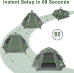 ADSMART Instant Tents for Camping 2/3/4/5 Person Tent Waterproof Easy Setup Sets Up Backpacking Tents with Carry Bag for Outdoor Hiking