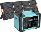 Solar Generator 1800W IB-1800 Portable Power Station with 200W Solar Panel Included, 1024Wh LiFePO4 Battery with 120V AC Outlet for RV Camping Outdoor Home Emergency Backup, Fast Charging