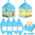 12 Sets Under The Sea Crafts with LED Candle Light DIY Summer Fish Fishbowl Tissue Paper Crafts Kits Make Your Own Under The Sea Party Aquarium for Summer Home Activities