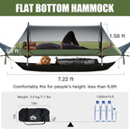 Night Cat Flat Lay Hammock Tent with Mosquito Net Waterproof Rainfly for 1 Person Backpacking Hiking Camping Lightweight 330LBS 87x28x19in
