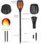 Aityvert Upgraded Solar Torch Lights 43 inches Flickering Dancing Flames Waterproof Outdoor Landscape Decorations Lighting Dusk to Dawn Auto On/Off Solar Lights for Halloween Christmas 2-Pack