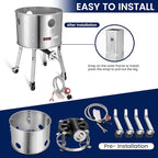ARC Stainless Steel Single Propane Burner With 200,000BTU High-Output, Outdoor Stove Burner, Wheeled legs and 360° Windscreen, Ideal Outdoor Cooker Propane Burners For Turkey Fryer