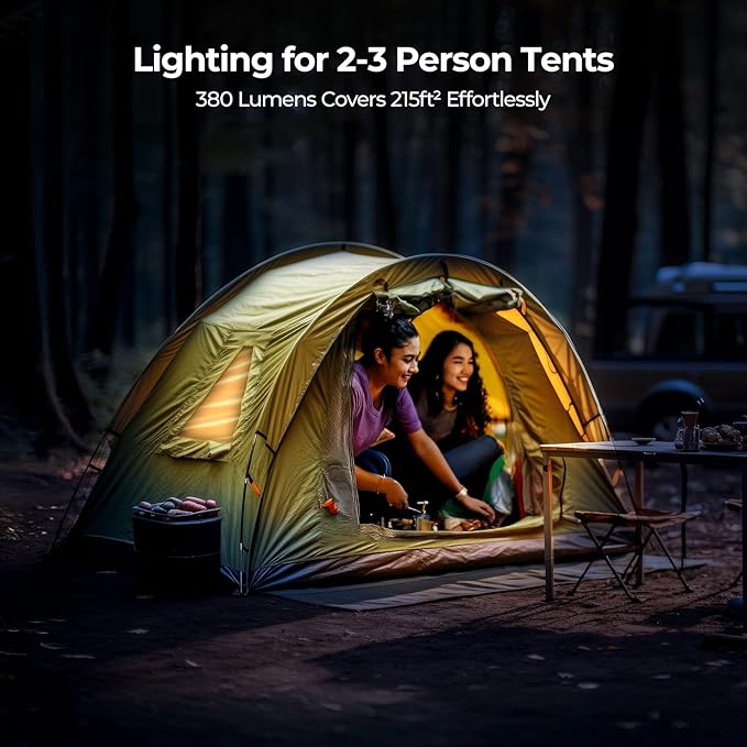 BougeRV Movable Area Light, Rechargeable Camping Lantern, 3200mAh Portable Camping Light, IP65 Waterproof, Camp Lamp for Tent, Power Outages, Emergency, Outdoor(Dark Green)
