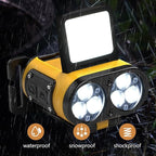 LED Hat Light, 900lm, 2 pcs Dimmable Clip on Cap Lights, Headlamp Rechargeable, 180°Adjustable Hands Free Hat Flashlight Headlamp Waterproof for Hiking, Running, Fishing, Cycling, Emergency (Yellow)
