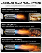 Powerful Propane Torch Gun | Propane Torch Gun Flamethrower with Adjustable Flame | Flame Torch Gun for BBQ, Searing Steak, Grill, Camping, Charcoal Lighter & Campfire Starter | Tank Not Included