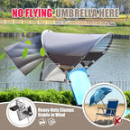 XL Universal Beach Chair Umbrella Canopy, UPF 50+ Chair Sun Shade Attachment with Adjustable Clamp for Camping, Lawn, Wheelchair, Tanning, Zero Gravity, Lounge, Fishing, Outdoor Chairs, Oversized