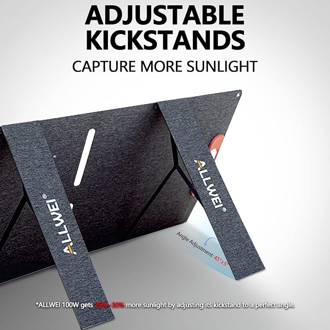 ALLWEI 200W Portable Solar Panel for 1200W 2400W Power Station Solar Generator, Folded 3-in-1 Outputs 18V Solar Charger with Adjustable Kickstand for RV Camping Home