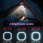 Odoland 30000mAh Camping Fan with LED Lantern, Rechargeable Battery Operated Oscillating with Remote Hook, Portable Tent Fan with Timer, 4 Speeds for Outdoor RV Jobsite Power Outage, Pink