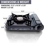 GAS ONE NEW 10,000 BTU CSA List Portable Butane Gas Stove with Carrying Case CSA Listed- Midnight