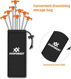 Tent Stakes Camping Stakes,AVOFOREST 7.1inch Non-Rust Metal Tent Pegs Ground Stakes Tent Spikes Camping,Garden,Hiking Orange (Orange 12pcs, 7.1IN)