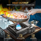 Propane or Butane Stove Dual Fuel Stove Portable Camping Stove, 10,000 BTU Butane Propane Stove with Carrying Case&Windblocker, Automatic Ignition for Emergency Preparedness Kit (Fuel Not Included)