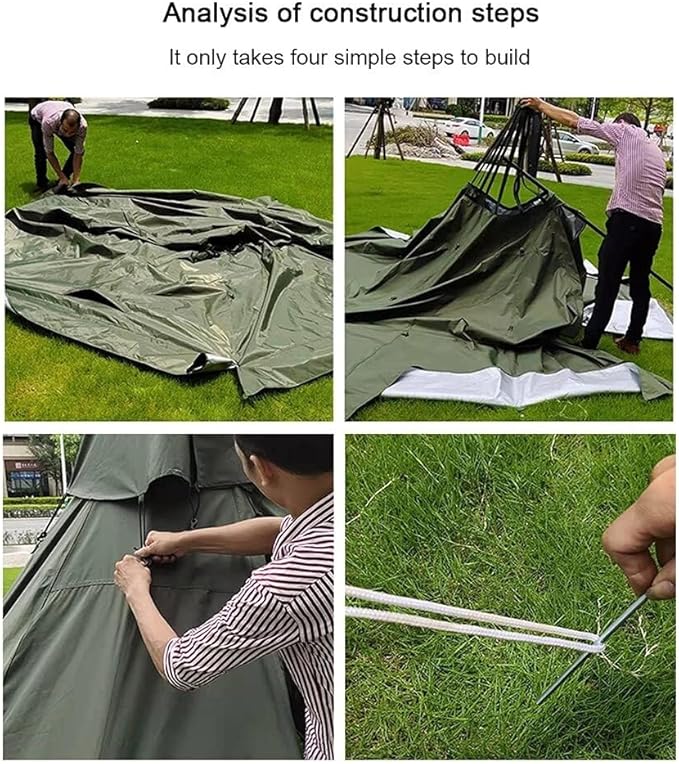 Tipi Hot Tent with Stove Hole, Waterproof Family Pyramid Tent for Camping, Backpacking, Hiking, and Mountaineering – Heated Shelter (Multiple Sizes)