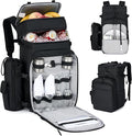 Hanke Backpack Cooler, 40 Cans Soft Leak Proof Picnic Backpack, Portable 2 Insulated Compartments Cooler Backpack Water Resistant for Lunch Beach Travel Camping Picnic Hiking,Black