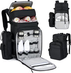 Hanke Backpack Cooler, 40 Cans Soft Leak Proof Picnic Backpack, Portable 2 Insulated Compartments Cooler Backpack Water Resistant for Lunch Beach Travel Camping Picnic Hiking,Black
