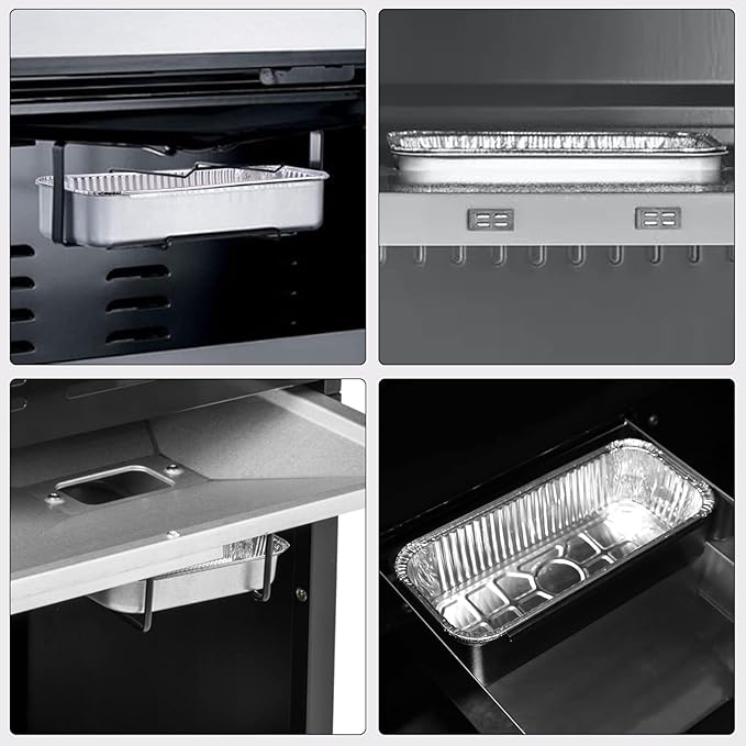 Uniflasy 60 Pack Grill Drip Pans, Aluminum Foil Drip Pan Disposable Grease Catcher Liners Compatible with Weber Genesis & Summit 400/600, SmokeFire EX4/EX6/EPX6, Replacement for Weber 6417 6498