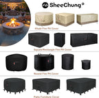 SheeChung Outdoor Fireplace Cover for Fire Sense 01471 Fire Pit,Waterproof Round Grill Cover 30 Inch,Heavy Duty 600D Outside Round Covers for BBQ Grill Smoker,UV Resistant,30"Dx43"H