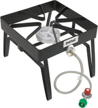 Bayou Classic Outdoor Patio Stove - Portable, 5-psi Regulator, Hose - 16 x 16 x 13 in - Stainless Steel
