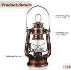 Hortsun 8 Pcs 8 Inch Vintage LED Hurricane Lantern Warm Leds and Dimmer Switch Battery Operated Farmers Hanging Lantern for Indoor Outdoor Camping Usage Decor
