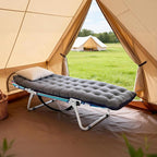 Slsy Folding Camping Cot for Adults with Pad, Padded Portable Sleeping Cots, Camp Bed with Carry Bag for Outdoor Travel, Beach, Hiking