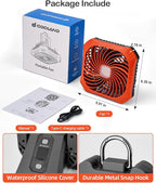 Odoland Portable Camping Fan with LED Lantern, 40H Rechargeable Battery Operated Quiet Tent Fan with Hanging Hook for RV Car Beach Outdoor Hurricane Emergency Outages