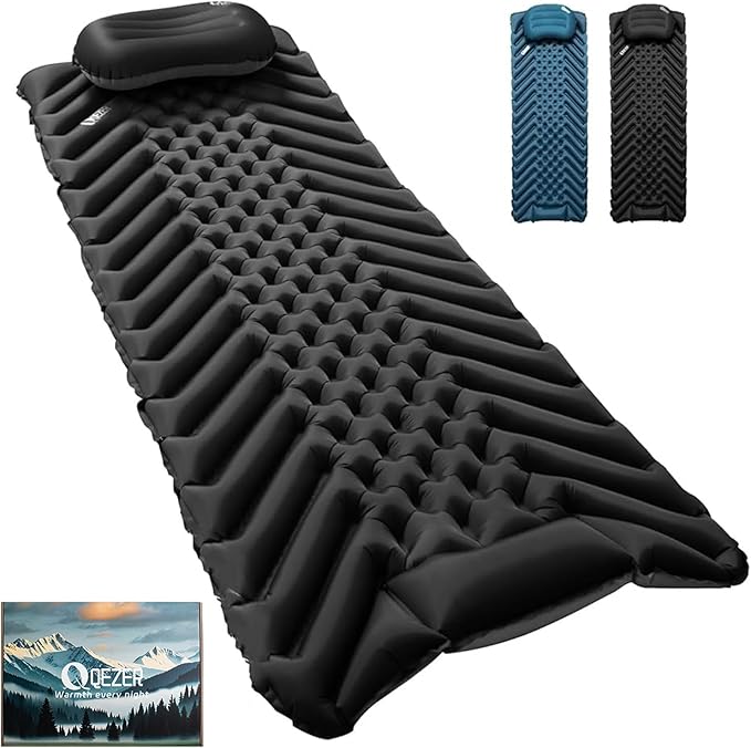 Ultralight Backpacking Sleeping Pad for Camping, with Inflatable Neck Camping Pillow, Lightweight Inflatable Sleeping Pad for Adults, Portable for Hiking, Car Travel - Durable & Comfortable