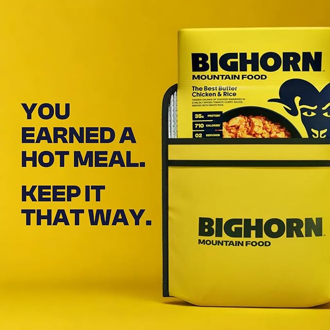 Bighorn Insulated Bag for Backpackers - Durable Small Insulated Pouch for Freeze Dried Backpacking Meals - Packs Flat, Lightweight, Aids Rehydration, Keeps Food Hot, 10 ¼” x 7 ½” x 3 ½”, 1.5oz