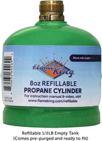 Flame King 1/2LB Propane Tank, Refillable and Empty Cylinder for Small Propane Lamps, Lanterns and Camp Stoves