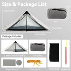 Ultralight Tent 3-Season Backpacking Tent 1 Person/2 Person Camping Tent, Outdoor Lightweight LanShan Camping Tent Shelter, Perfect for Camping, Trekking, Climbing, Hiking