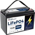 12V 100Ah LiFePO4 Lithium Battery Rechargeable Iron Phosphate Battery with 100A BMS Deep Cycle, Perfect for Boat Motor, Travel Trailer, RV, Marine, Solar, Lighting