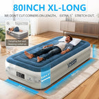 Twin Air Mattress with Built-in Pump,Fast & Easy Inflation/Deflation Inflatable Mattress, Foldable Blow Up Mattress with Storage Bag, Inflatable Bed for Home, Camping & Guests