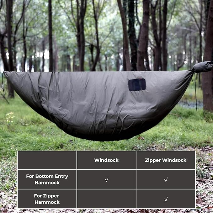 Onewind Premium Hammock Wind Sock, Hammock end Wind Block, Lightweight and Wind-Resistant Underquilt Protector for Winter and Cold Weather Protection, Backpacking, OD Green