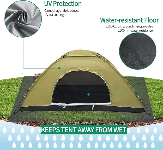 Sutekus Tent Camouflage Patterns Camping Tent Backpacking Tent for Camping Hiking 【Outdoor Equipment】