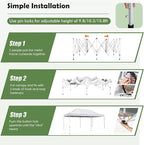 Tangkula 10x20 Ft Pop Up Canopy, UPF 50+ Easy Setup Instant Canopy Tent with 1-Push Center Lock, Wheeled Bag, 8 Stakes, 4 Ropes, Outdoor Commercial Sun Shelter Tent for Camping, Travel, Picnic
