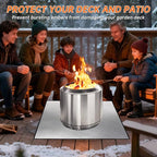 DocSafe 40 x 40 inches Square Fire Pit Mat,4-Layer Fireproof Under Grill Mat Heat Insulated Indoor Fireplace Pad Protector for Deck,Patios,Grass,BBQ Smoker, Portable Reusable Oil-Proof and Waterproof