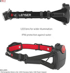 Ledlenser H7R.2 Rechargeable Headlamp - Black - Advanced Focus System & High Power LED Headlamp - Dual Power Source & Head Light LED - 300 Lumens Tactical Helmet Light