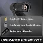 Luxgaze Butane Torch Kitchen Torch Lighter Refillable Big Jet Flame Mini Blow Torch Portable Crème Brulee Torch for Camping Grill Culinary Soldering Cooking Welding BBQ(Gas not Included) Black