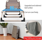 Breathable Camping Cot, 4-Position Folding Chaise Lounge Chair, Portable Folding Bed for Office/Home Nap, Sturdy Frame Tent Cot