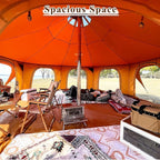 TOMOUNT Canvas Bell Tent Wall Tent with Stove Jack for Camping Glamping Yurt Dia.16.4ft*9.2ft