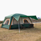 KTT Large Tent 6-8-10 Person,Family Cabin Tents,2 Rooms,2 Doors and 4 Windows with Mesh,Straight Wall,Waterproof,Double Layer,Big Tents for Outdoor,Picnic,Camping,Family Gathering