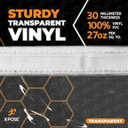 8' x 10' Clear Vinyl Tarp - 30 Mil Super Heavy Duty Transparent Waterproof PVC Tarpaulin with Brass Grommets - for Patio Enclosure, Temporary Wall, Camping, Tent Cover, Canopy - by Xpose Safety