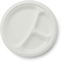 100% Compostable Natural Plant Fiber 3-Compartment Plate, 9-Inch, 500-Count Case