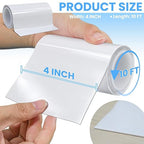Waterproof Repair Tape for Fabric, Plastic, Awning, RV Underbelly, Tarp, Tent, Sail and Boat Cover Outdoor Repair Patch, Heavy Duty,4 Inch x 10FT White